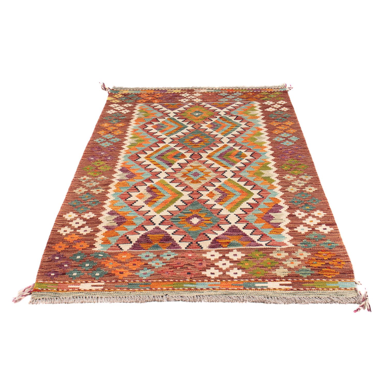 Biegacz Dywan Kelim - Orientalny - 206 x 103 cm - wielokolorowy