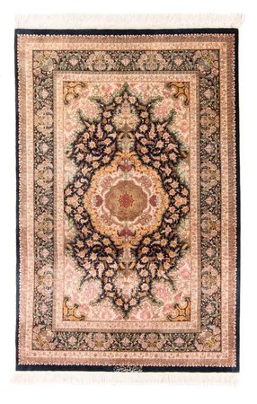 Silk Carpet - Ghom Silk - Premium - 152 x 102 cm - mörkblå