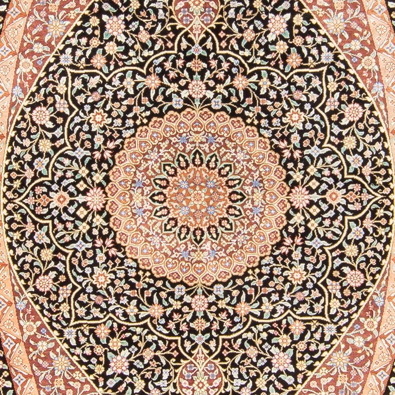 Hedvábný koberec - Ghom Silk - Premium - 154 x 101 cm - tmavě modrá