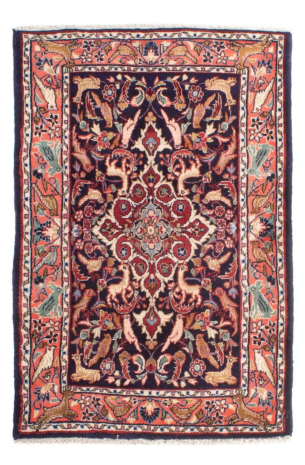 Tapis persan - Classique - 127 x 82 cm - bleu foncé