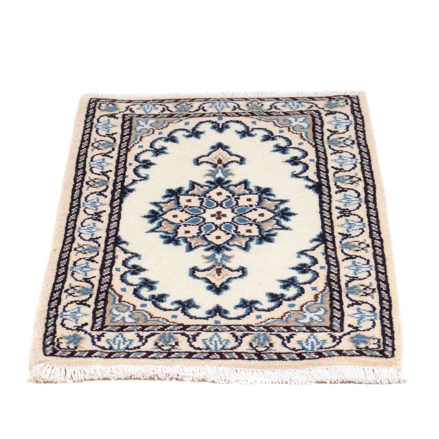 Tapis persan - Nain - 60 x 40 cm - crème