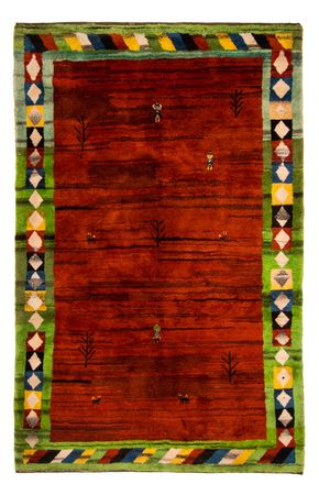 Tapis Gabbeh - Indus - 322 x 215 cm - rouge