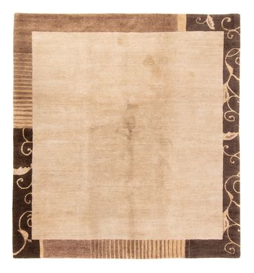 Nepal tapijt - Koninklijke vierkant  - 204 x 198 cm - beige