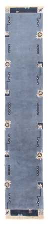 Tapis de couloir Tapis Népalais - 330 x 69 cm - bleu