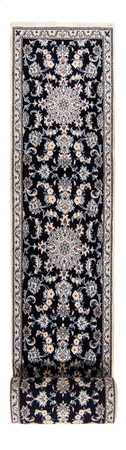 Runner Perser Rug - Nain - 374 x 77 cm - dark blue