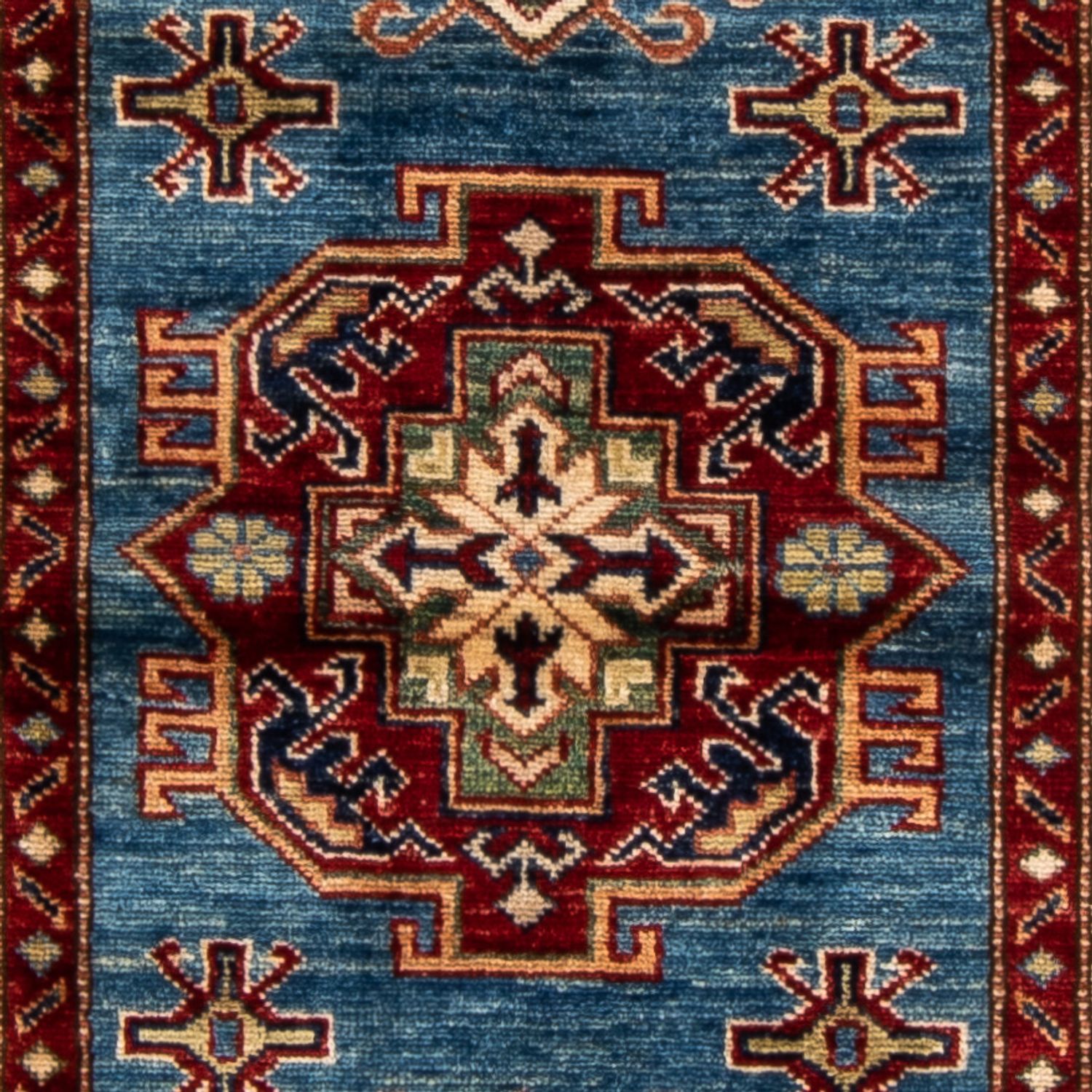 Biegacz Dywan Ziegler - Kazak - 216 x 77 cm - turkusowy