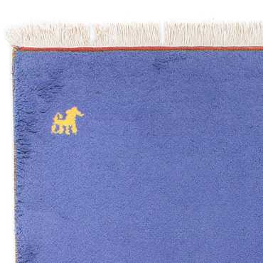 Tapis Gabbeh - Indus - 160 x 94 cm - bleu