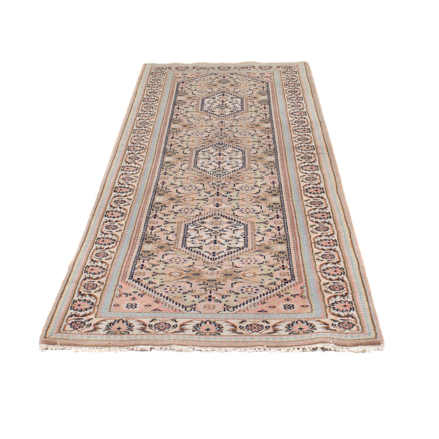 Biegacz Orientalny dywan - Bijar - Indus - 253 x 80 cm - beżowy