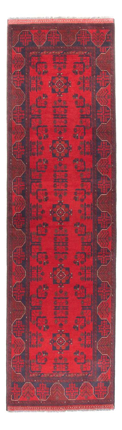Loper Afghaans tapijt - Kunduz - 289 x 77 cm - rood