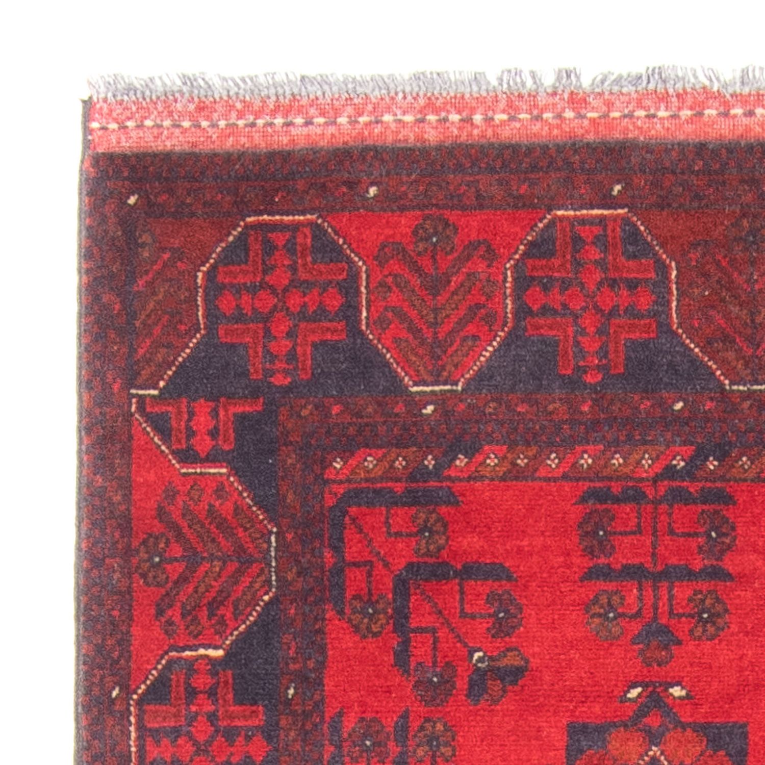 Runner Afghan Rug - Kunduz - 289 x 77 cm - red