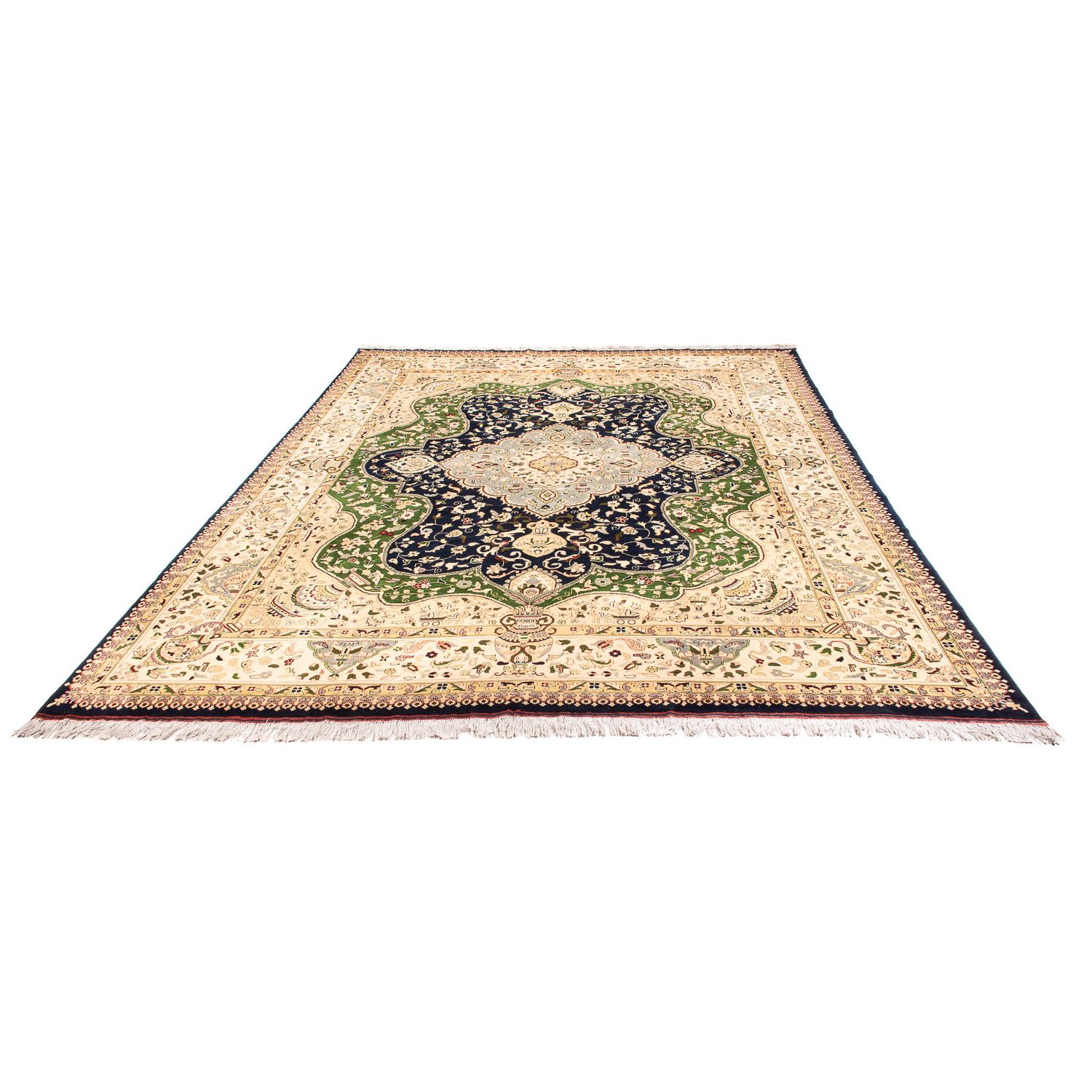 Tapis afghan - 389 x 296 cm - bleu foncé