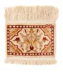 Alfombra oriental - Hereke cuadrado  - 17 x 25 cm - beige