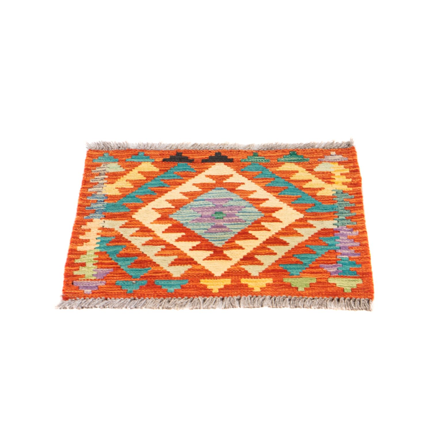 Kelim Rug - Splash square  - 52 x 50 cm - multicolored