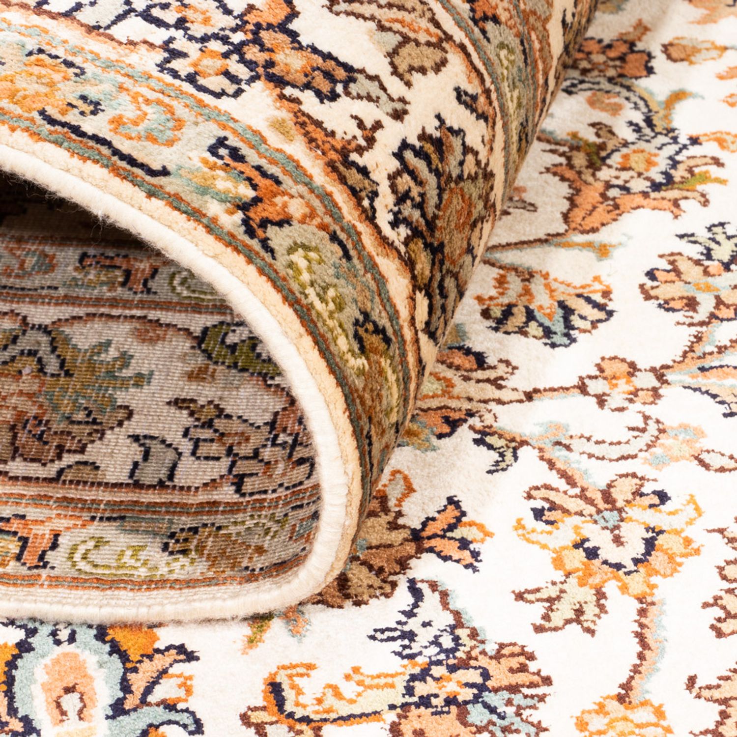 Zijden tapijt - Kashmir Silk - 168 x 95 cm - beige