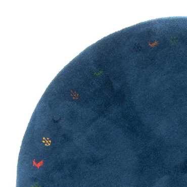 Gabbeh Rug - Indus round  - 199 x 199 cm - blue