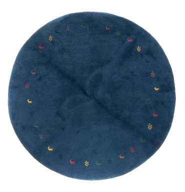 Tapis Gabbeh - Indus ronde  - 194 x 194 cm - bleu