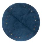 Tapis Gabbeh - Indus ronde  - 194 x 194 cm - bleu