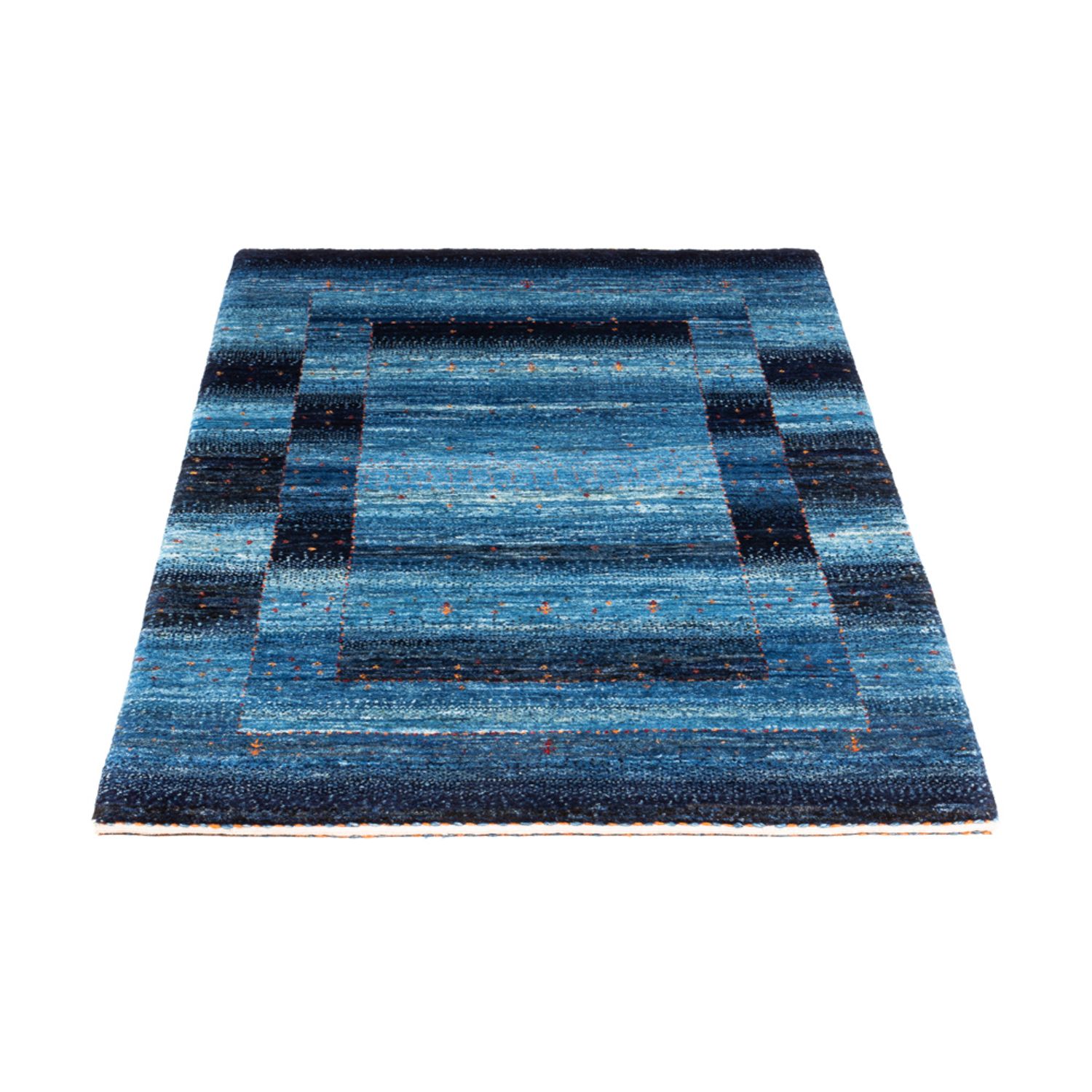 Alfombra Gabbeh - Loribaft Persa - 129 x 84 cm - azul