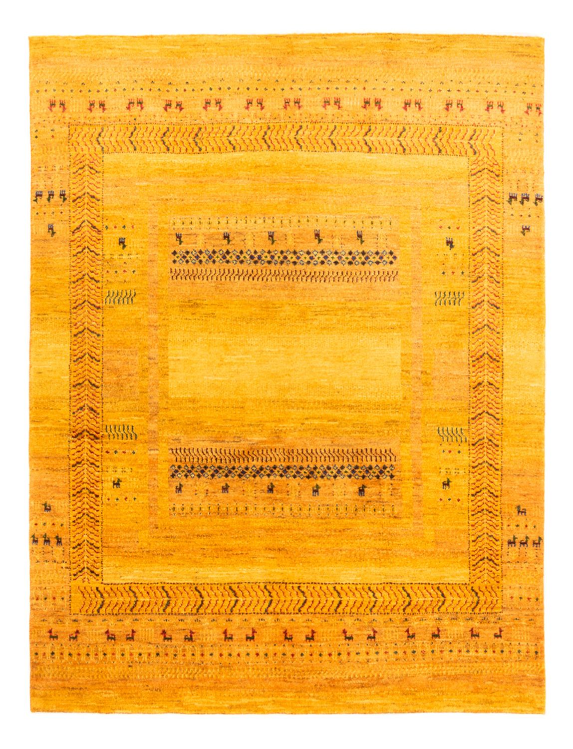 Gabbeh-matta - Loribaft Persian - Kungliga - 198 x 152 cm - guld