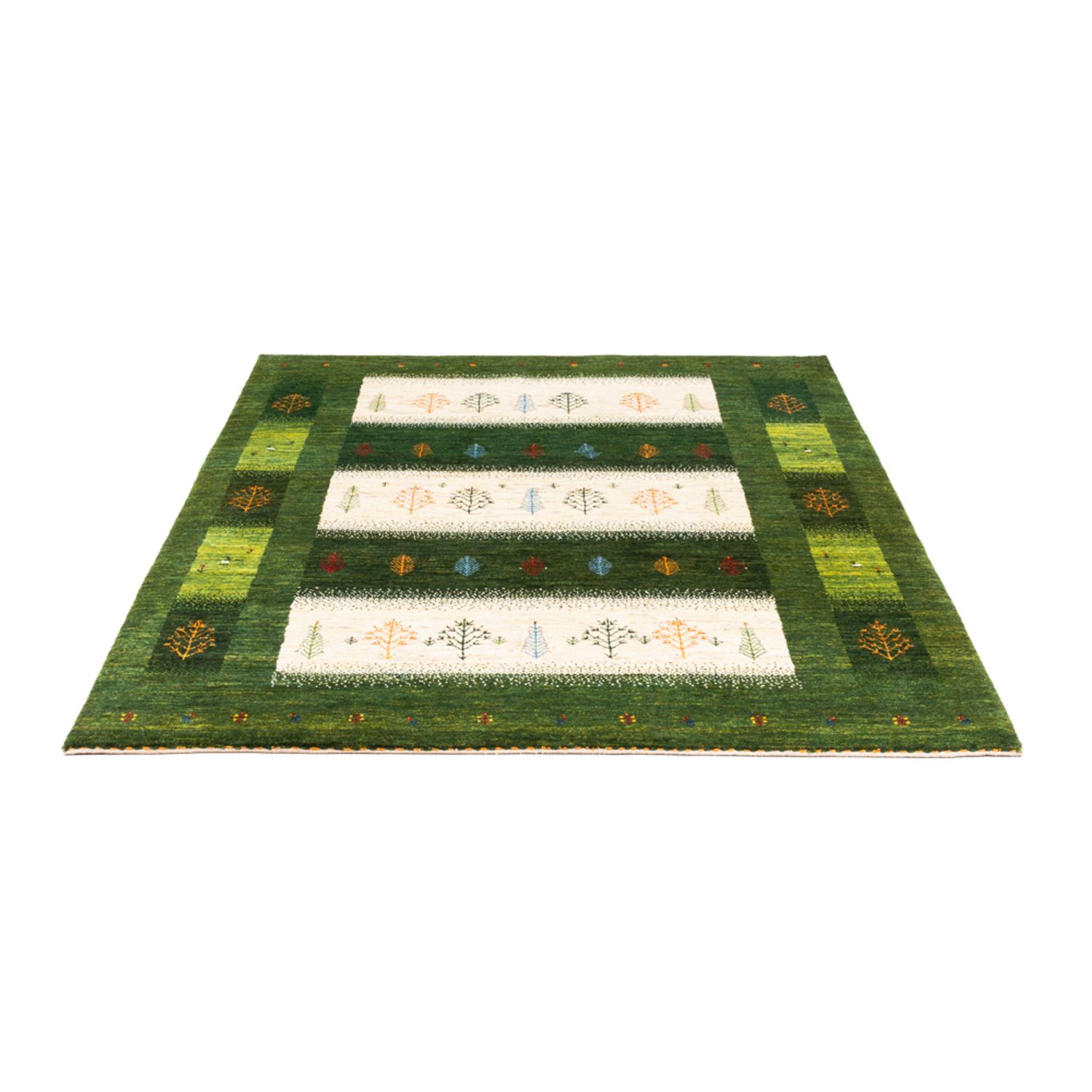 Tapis Gabbeh - Loribaft Persan - 197 x 155 cm - vert