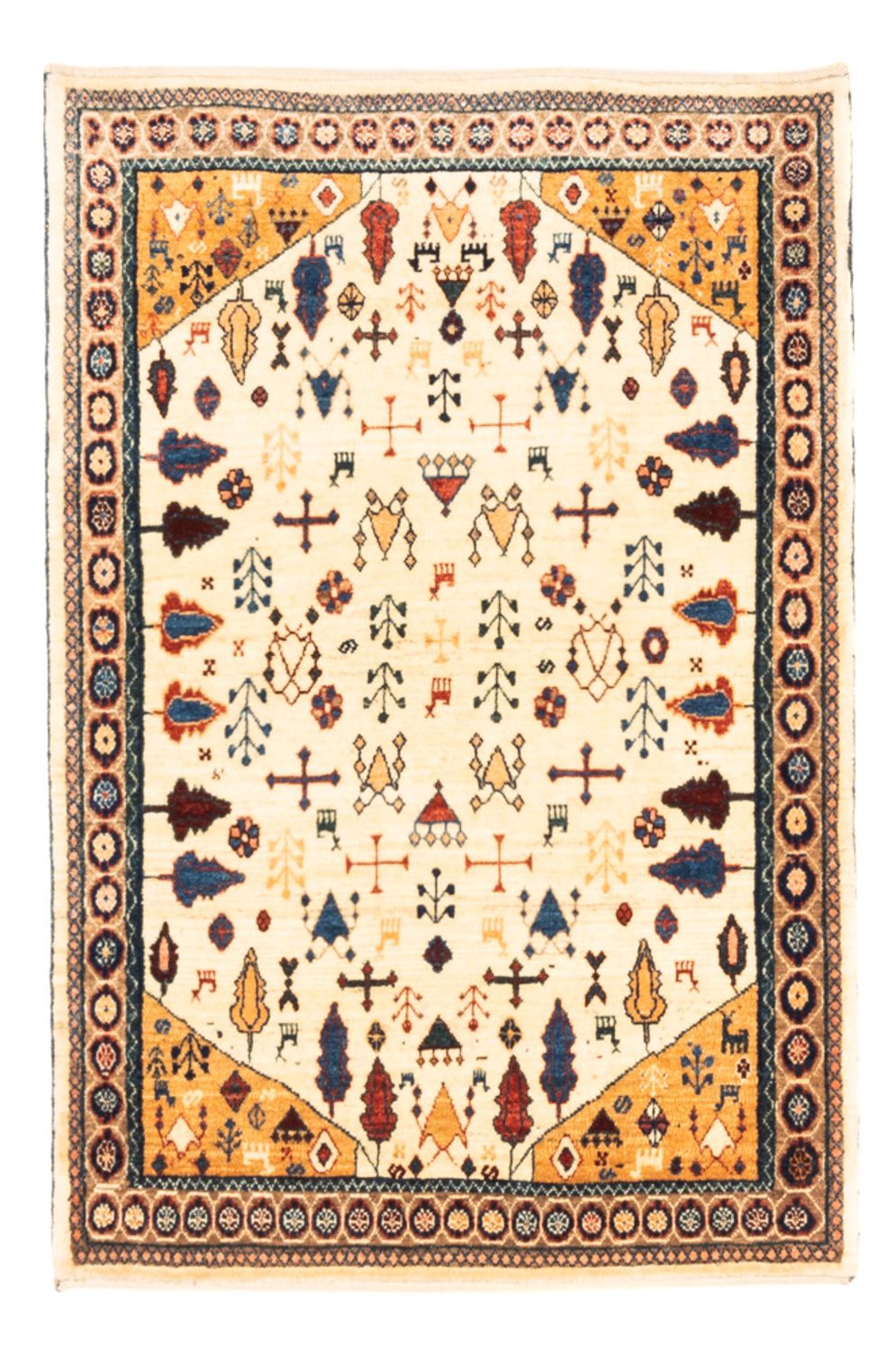 Tapis Gabbeh - Persan - 132 x 92 cm - beige