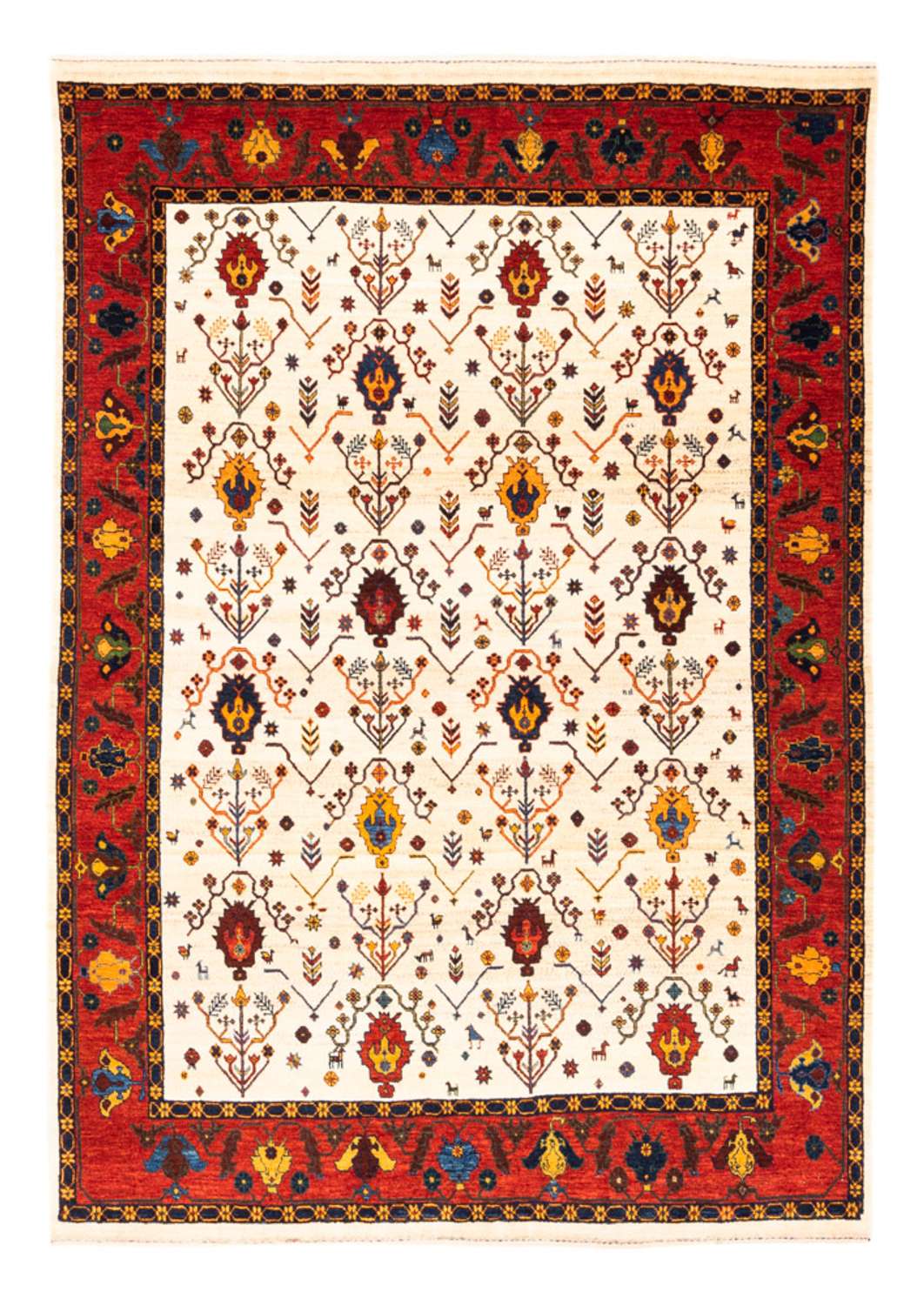 Gabbeh tapijt - Perzisch - 212 x 155 cm - crème