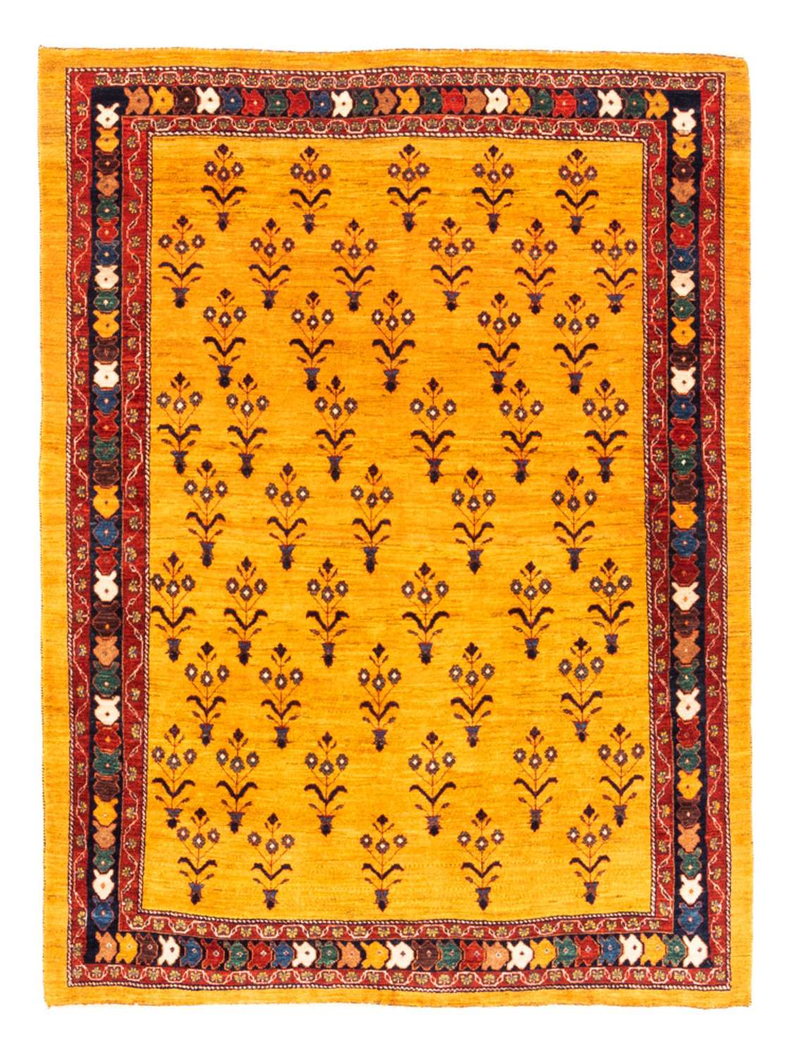 Gabbeh tapijt - Perzisch - 198 x 149 cm - goud
