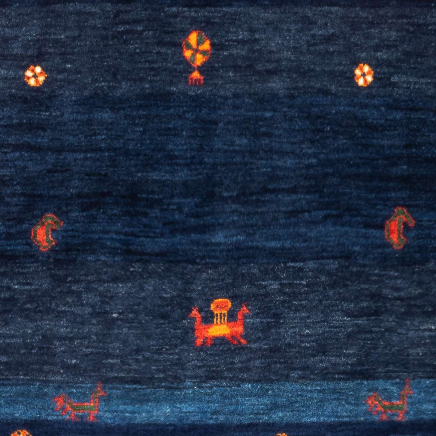 Alfombra Gabbeh - Persa - 140 x 103 cm - azul oscuro