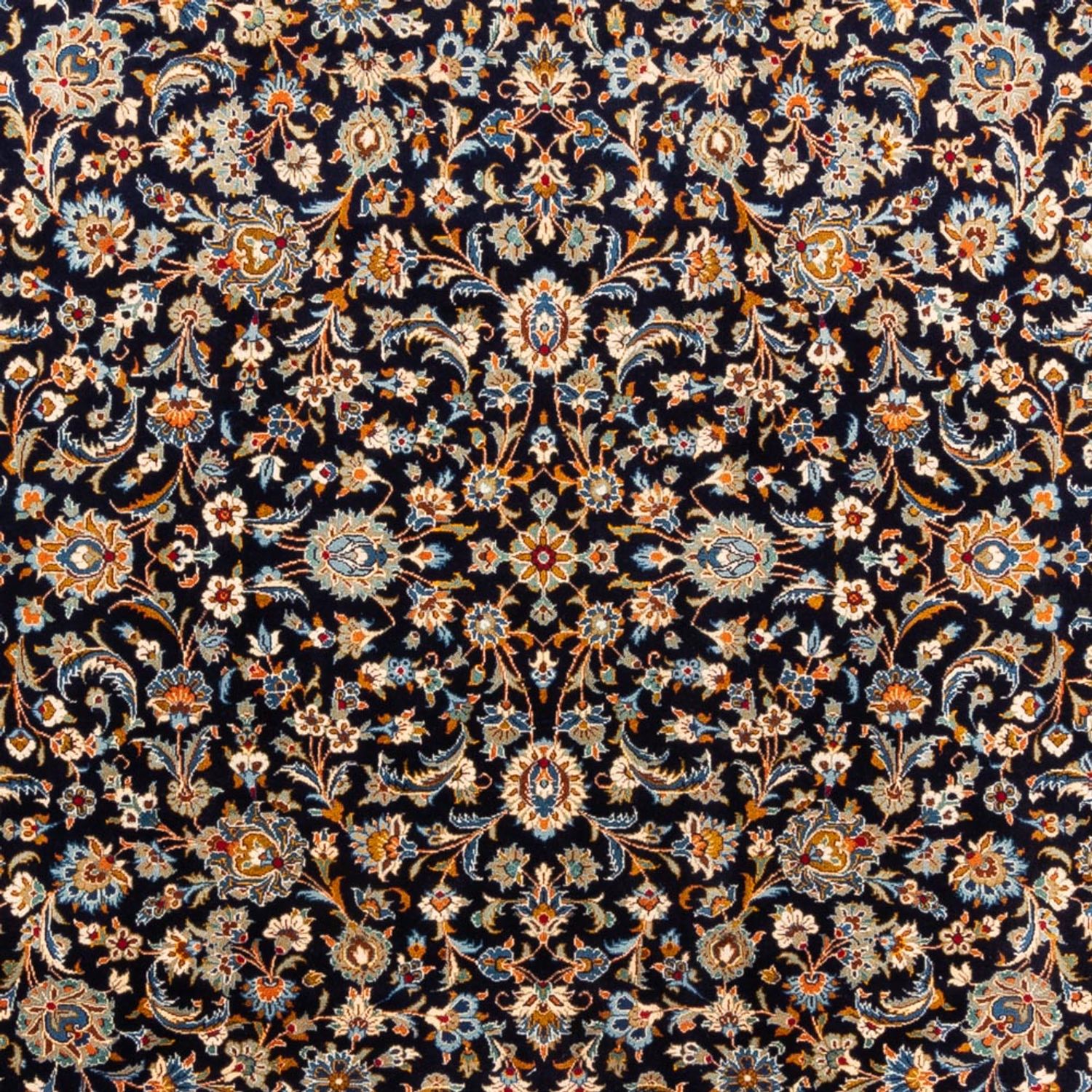 Tapis persan - Keshan - 369 x 267 cm - bleu foncé