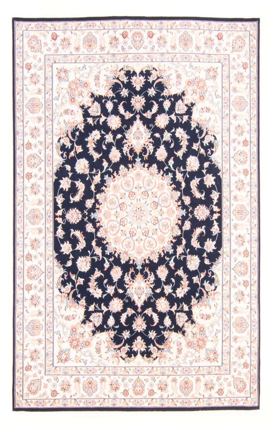 Perský koberec - Tabríz - Královský - 245 x 167 cm - tmavě modrá