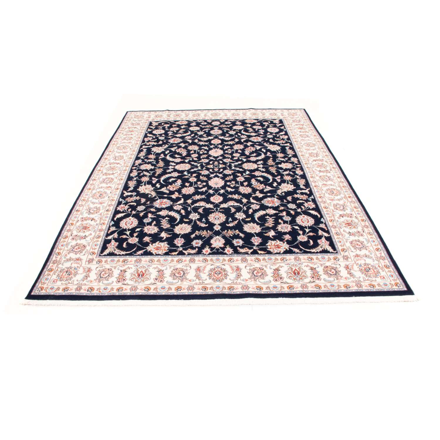 Perský koberec - Tabríz - Královský - 243 x 172 cm - tmavě modrá