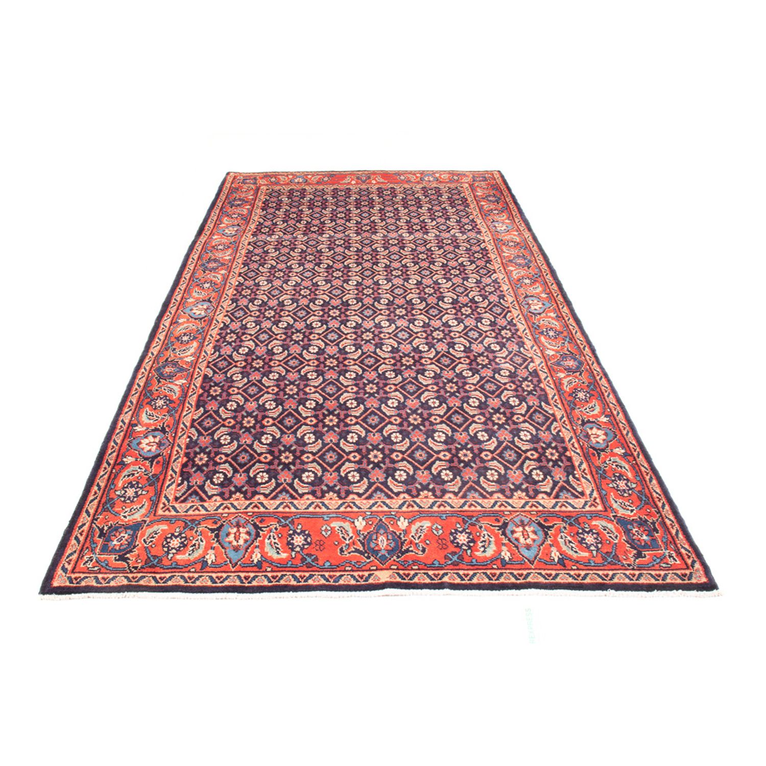 Tapis persan - Mir - 306 x 160 cm - bleu foncé