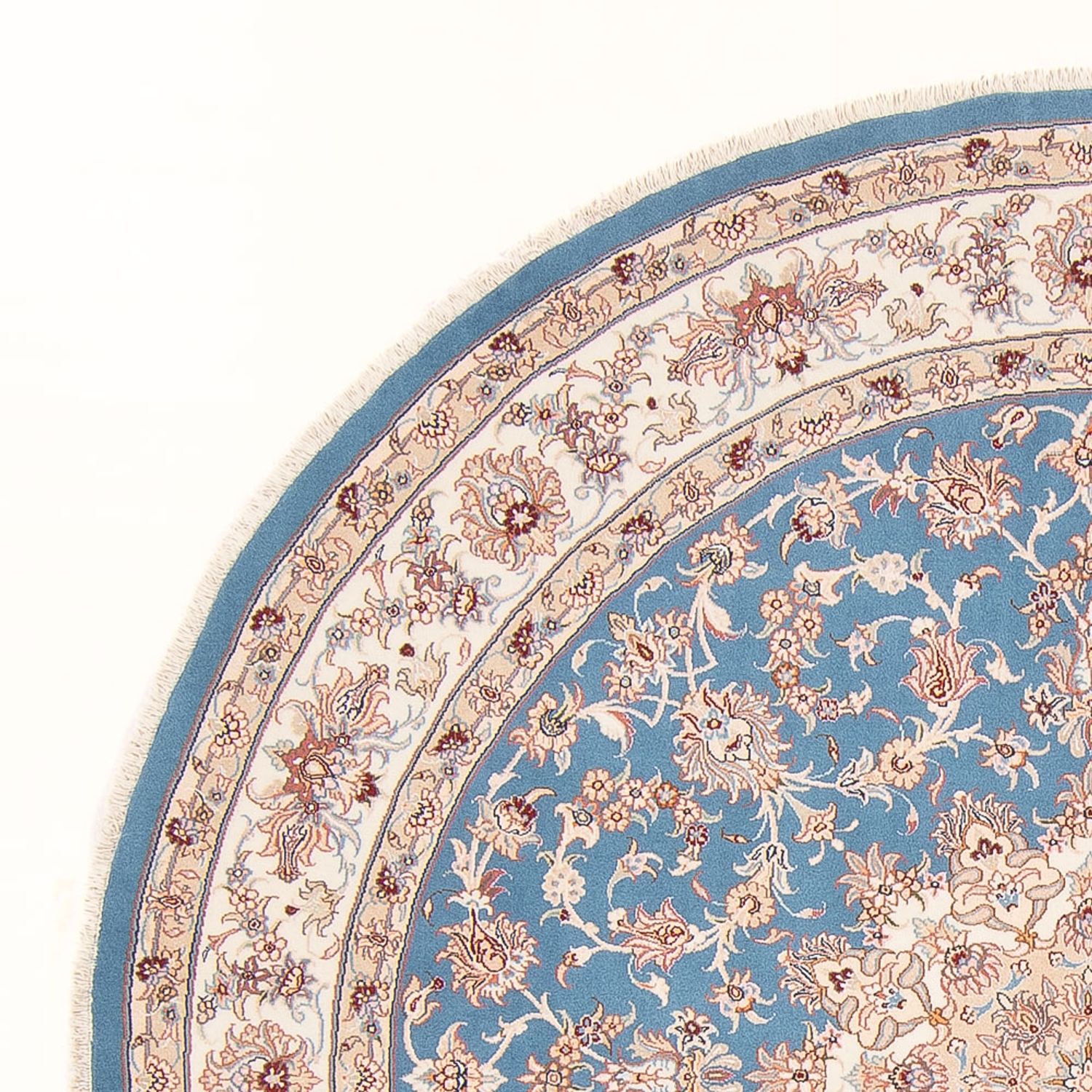 Perzisch tapijt - Tabriz - Royal rond  - 200 x 200 cm - lichtblauw