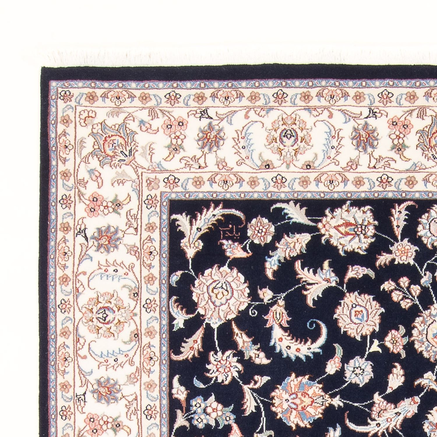 Alfombra Persa - Tabriz - Real - 202 x 150 cm - azul oscuro