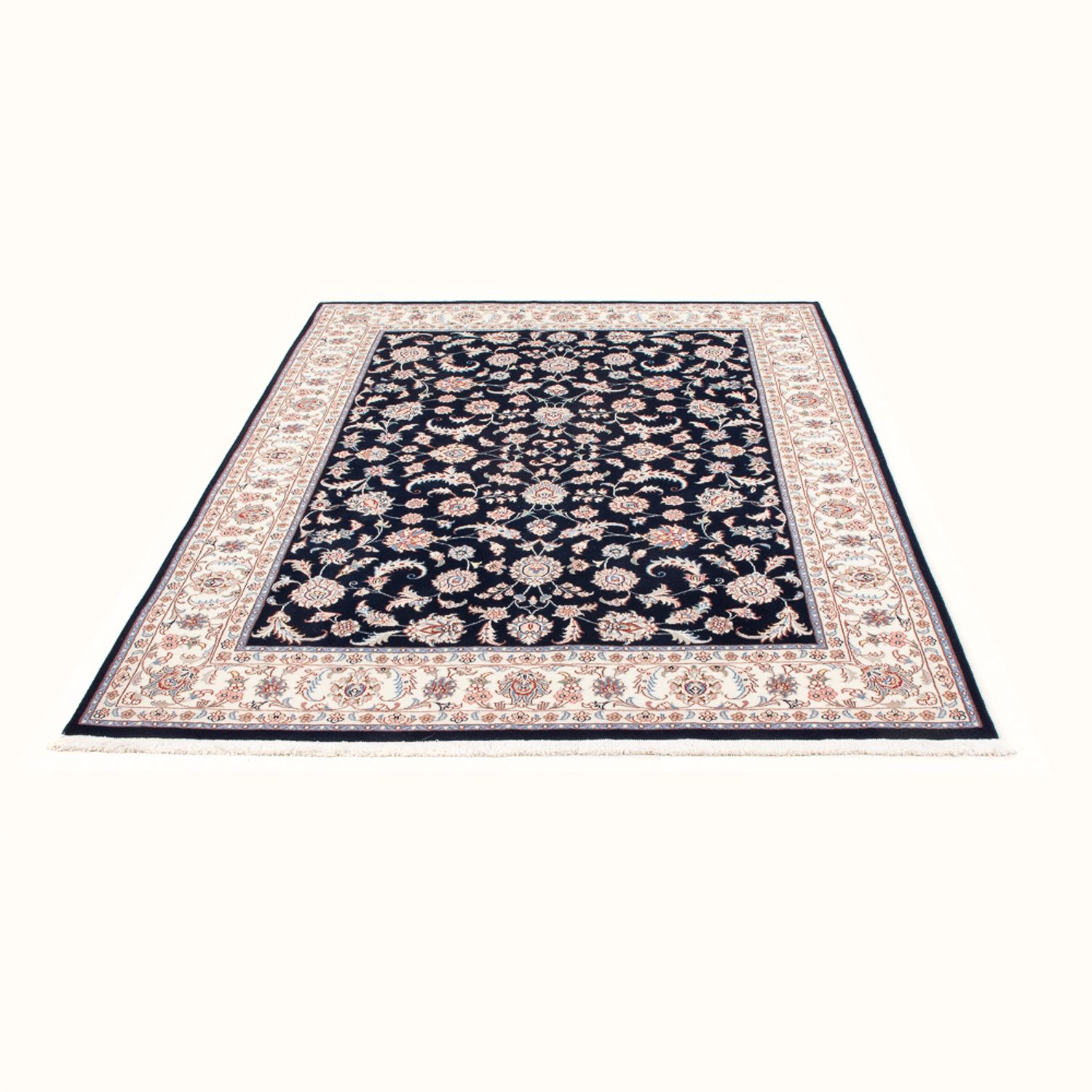 Tapis persan - Tabriz - Royal - 202 x 150 cm - bleu foncé