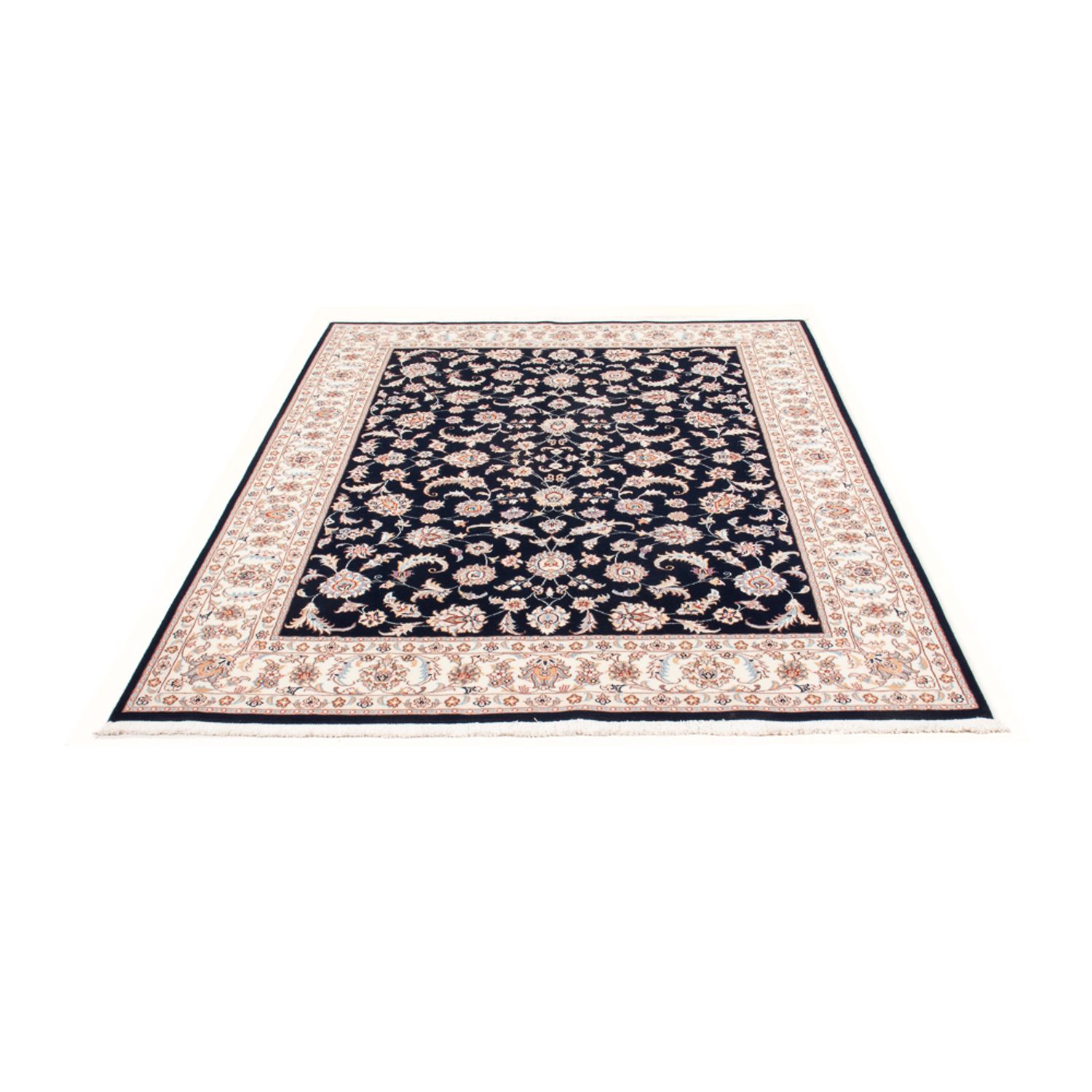 Tapis persan - Tabriz - Royal - 197 x 149 cm - bleu foncé