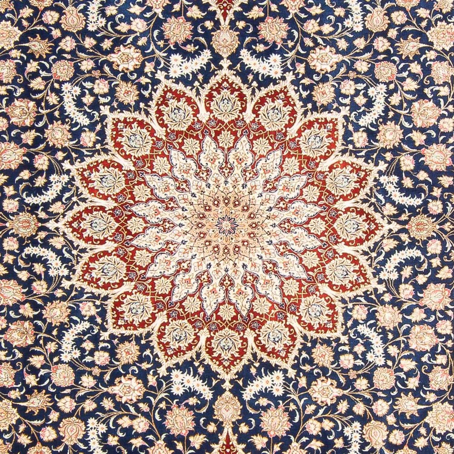 Jedwabny dywan - Ghom Silk - Premium - 287 x 196 cm - niebieski
