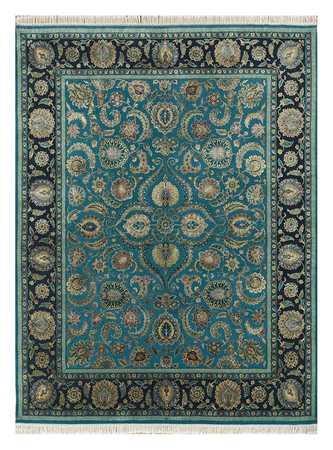 Tapis en laine - 300 x 240 cm - bleu de mer