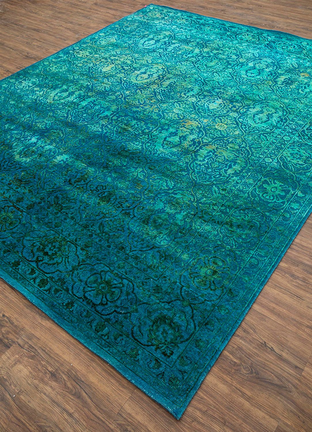 Alfombra de lana - 300 x 240 cm - azul petróleo