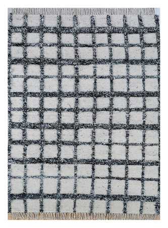 Tapis en laine - 240 x 150 cm - noir et blanc