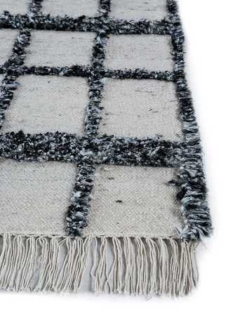 Tapis en laine - 240 x 150 cm - noir et blanc