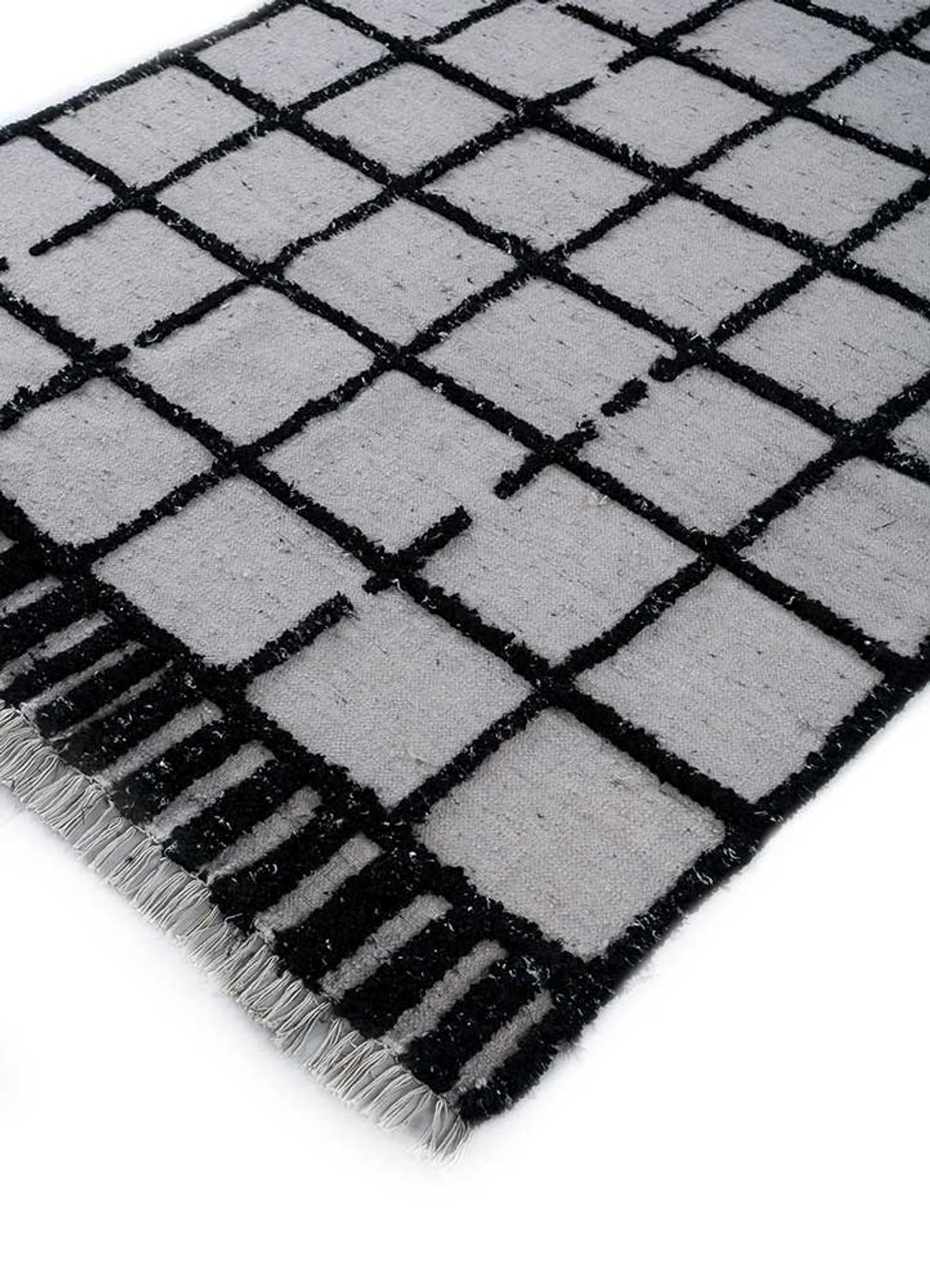 Wool Rug - 240 x 150 cm - black and white