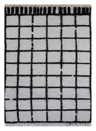 Wool Rug - 240 x 150 cm - black and white