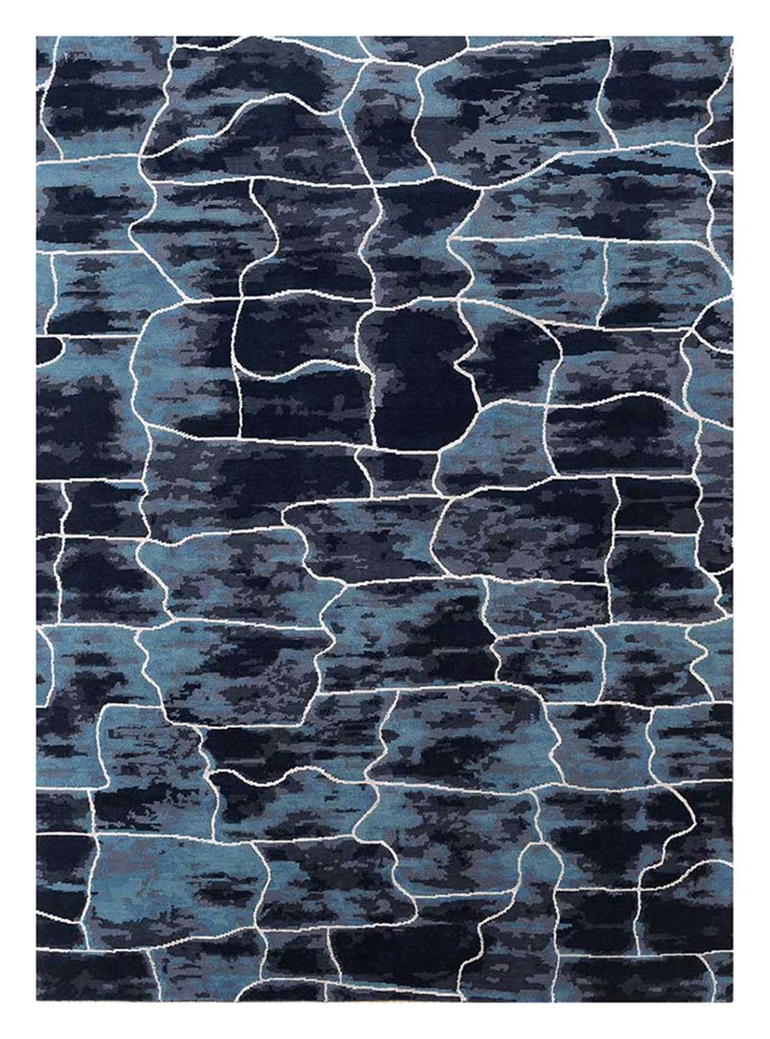 Alfombra de lana - 270 x 180 cm - azul oscuro