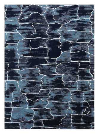 Tapis en laine - 270 x 180 cm - bleu foncé