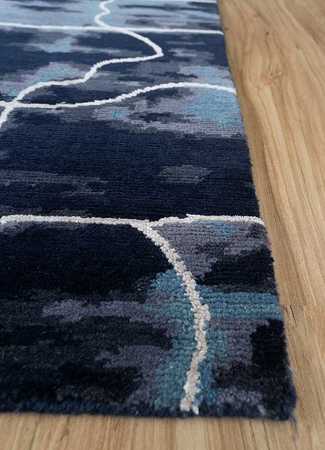 Tapis en laine - 270 x 180 cm - bleu foncé