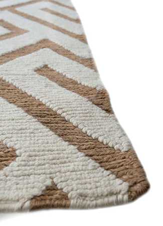 Wollen tapijt vierkant  - 465 x 390 cm - donker beige