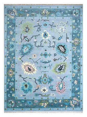 Tapis en laine - 300 x 240 cm - bleu clair