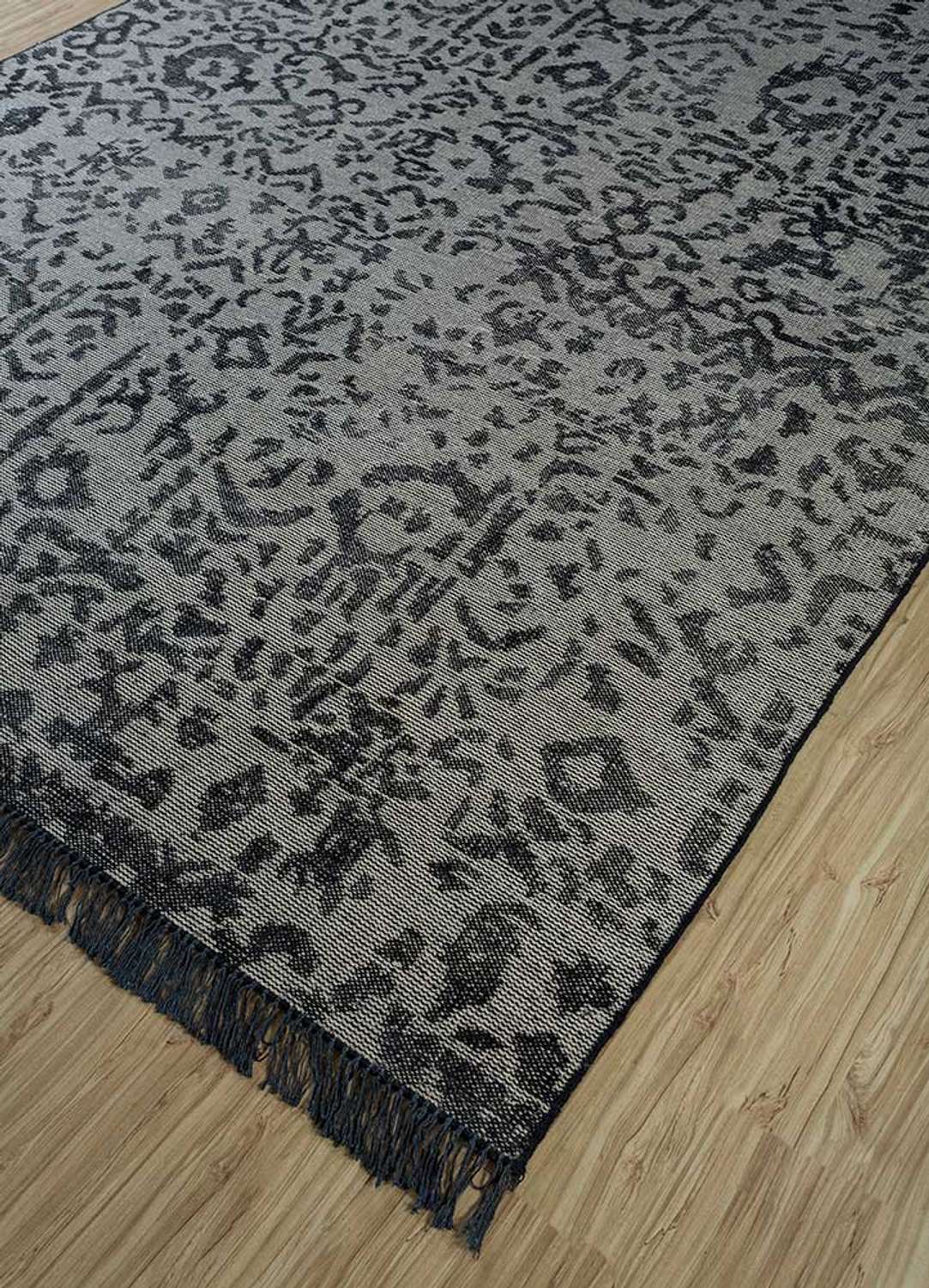 Alfombra de lana - 300 x 150 cm - gris oscuro