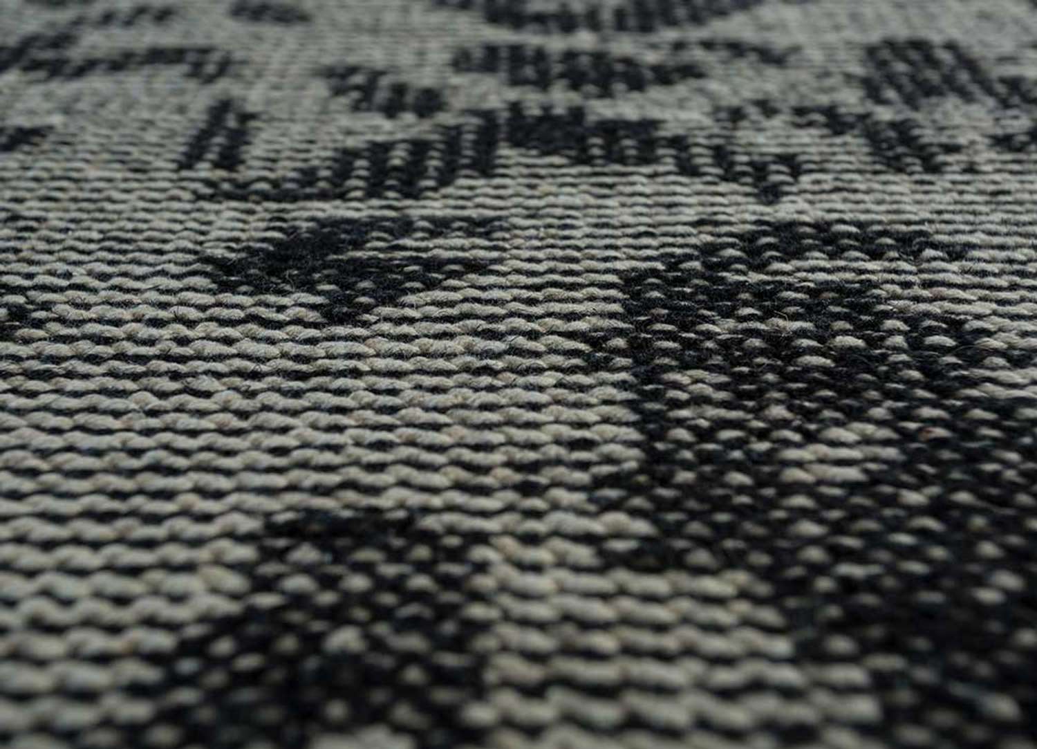 Alfombra de lana - 300 x 150 cm - gris oscuro